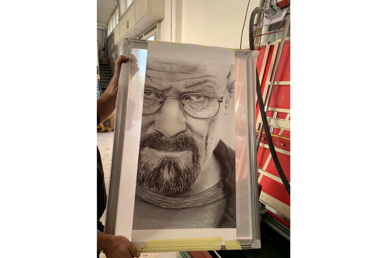 <p>Il telaio di grande formato con una stampa utile di 457x759 mm presentato da Market Screentypographic</p>